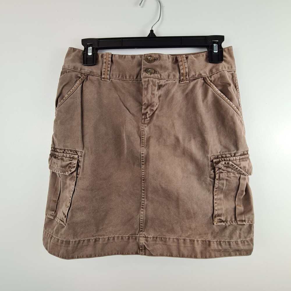 Old Navy Womens Brown Cotton Cargo Mini Skirt Size 2 Y2K Gorpcore Rugged Earthy